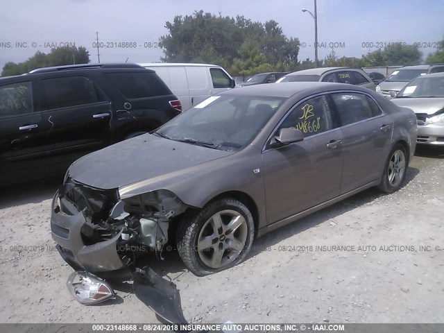1G1ZH57B88F254660 - 2008 CHEVROLET MALIBU 1LT ოქროსფერი ფოტო 2