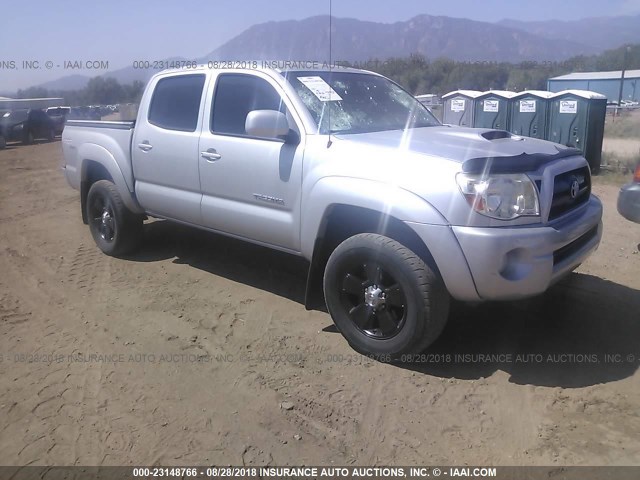 5TELU42N78Z584118 - 2008 TOYOTA TACOMA DOUBLE CAB ვერცხლისფერი ფოტო 1