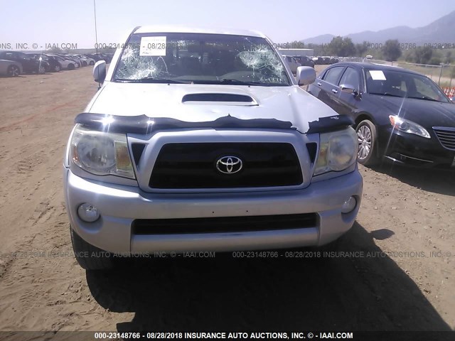 5TELU42N78Z584118 - 2008 TOYOTA TACOMA DOUBLE CAB SILVER photo 6