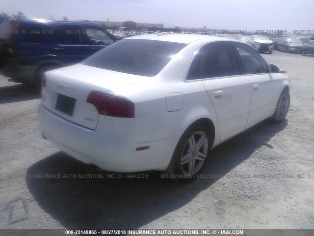 WAUAF78E36A119107 - 2006 AUDI A4 2/TURBO WHITE photo 4