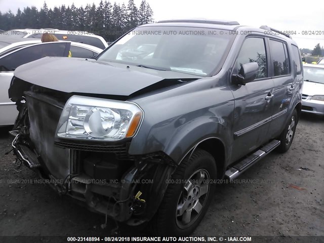 5FNYF4H92BB005586 - 2011 HONDA PILOT TOURING GRAY photo 2