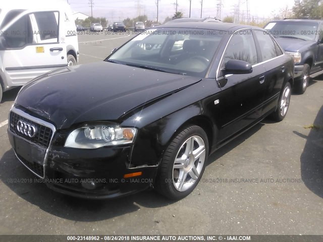 WAUAF78E78A006649 - 2008 AUDI A4 2.0T BLACK photo 2