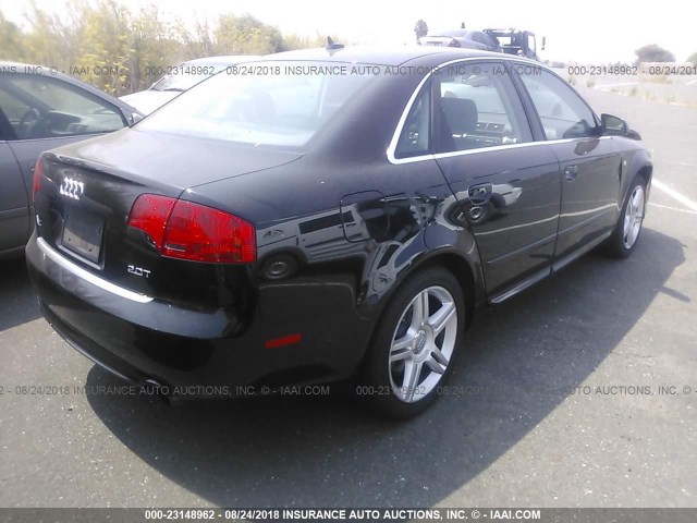 WAUAF78E78A006649 - 2008 AUDI A4 2.0T BLACK photo 4