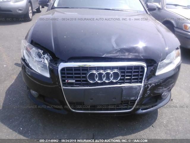 WAUAF78E78A006649 - 2008 AUDI A4 2.0T BLACK photo 6