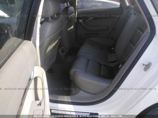 WAUDH74F26N182472 - 2006 AUDI A6 3.2 QUATTRO WHITE photo 8