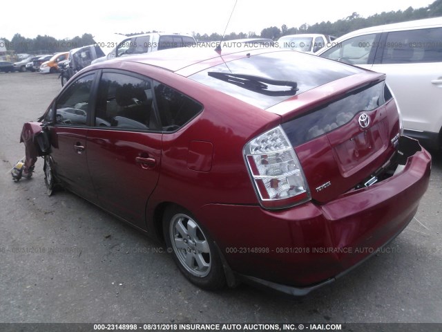 JTDKB20U667067607 - 2006 TOYOTA PRIUS RED photo 3