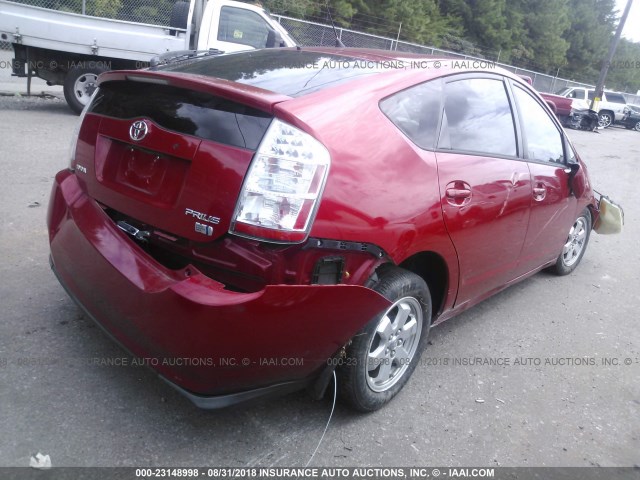 JTDKB20U667067607 - 2006 TOYOTA PRIUS RED photo 4