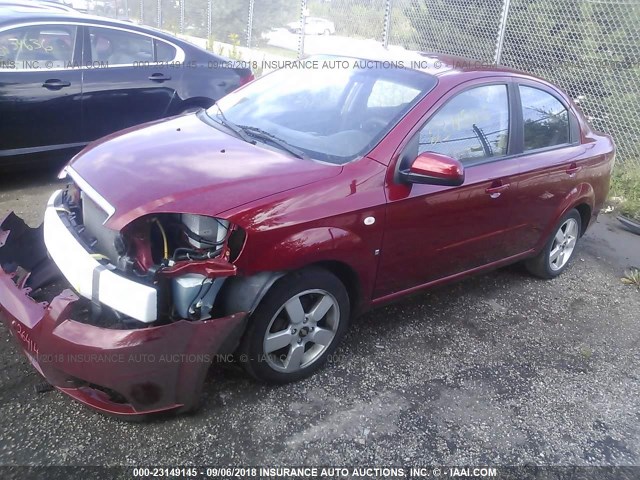 KL1TD56608B085441 - 2008 CHEVROLET AVEO LS RED photo 2