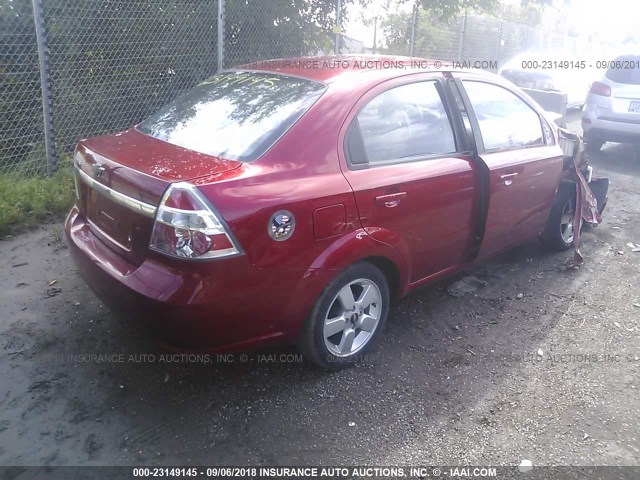 KL1TD56608B085441 - 2008 CHEVROLET AVEO LS RED photo 4