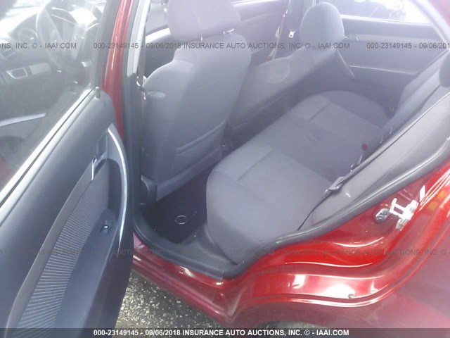 KL1TD56608B085441 - 2008 CHEVROLET AVEO LS RED photo 8