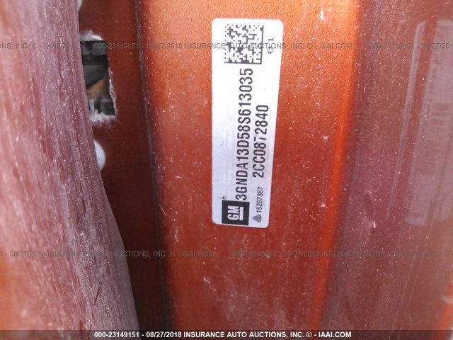 3GNDA13D58S613035 - 2008 CHEVROLET HHR LS ORANGE photo 9