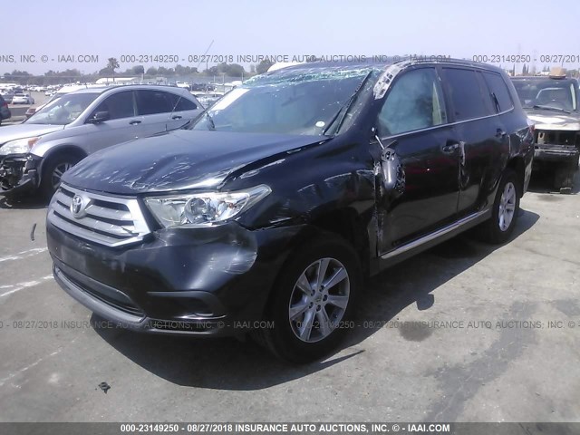 5TDZA3EH6CS029380 - 2012 TOYOTA HIGHLANDER SE BLACK photo 2