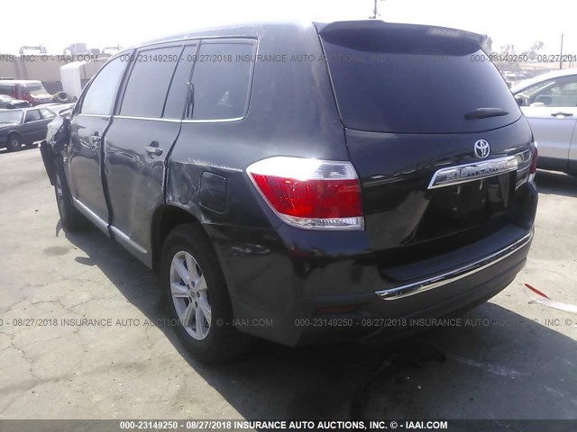 5TDZA3EH6CS029380 - 2012 TOYOTA HIGHLANDER SE BLACK photo 3