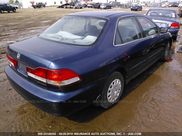 1HGCF866X2A176414 - 2002 HONDA ACCORD VALUE BLUE photo 4