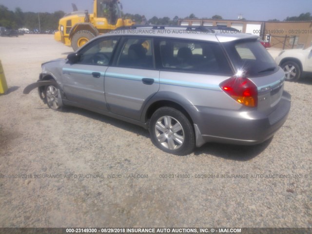 4S4BP61C857367433 - 2005 SUBARU LEGACY OUTBACK 2.5I SILVER photo 3