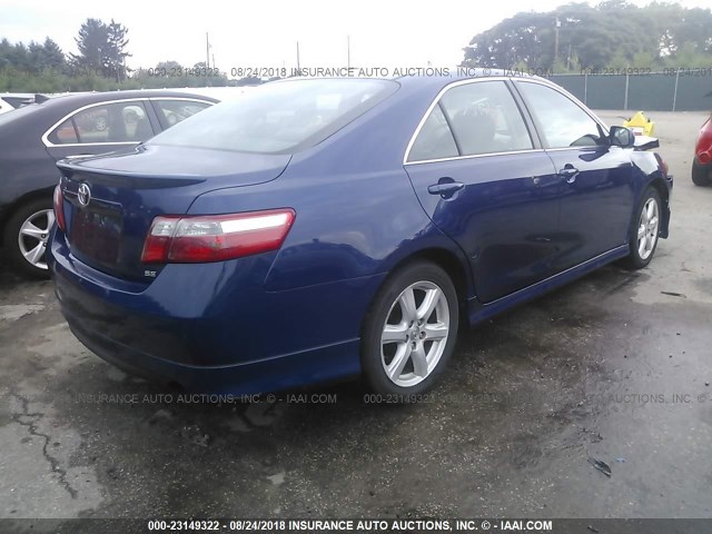 4T1BE46K07U092753 - 2007 TOYOTA CAMRY NEW GENERAT CE/LE/XLE/SE BLUE photo 4