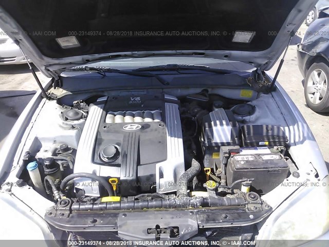 KMHFU45E34A367688 - 2004 HYUNDAI XG 350 SILVER photo 10