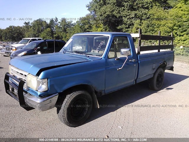 2FTHF25H1MCA94433 - 1991 FORD F250 BLUE photo 2