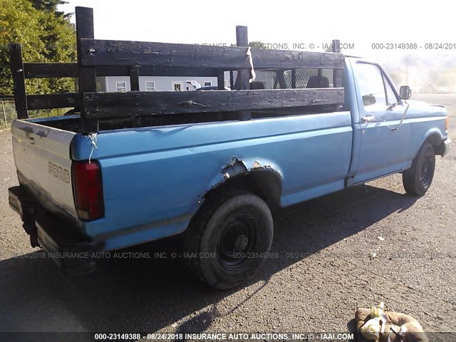 2FTHF25H1MCA94433 - 1991 FORD F250 BLUE photo 4