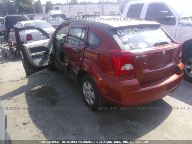 1B3HB28B17D147561 - 2007 DODGE CALIBER ORANGE photo 3