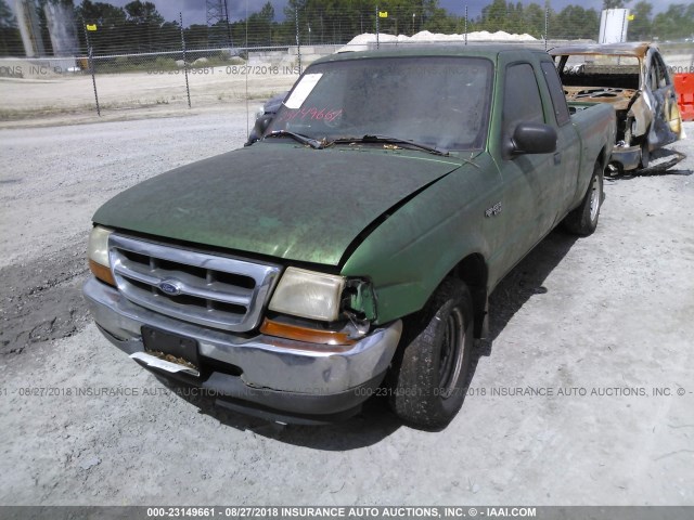 1FTYR14X0XPA43700 - 1999 FORD RANGER SUPER CAB GREEN photo 2