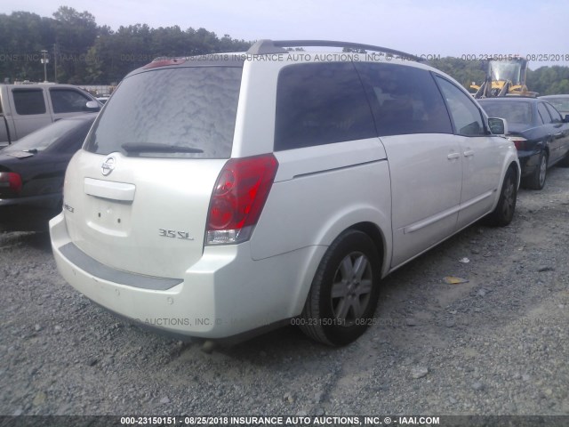 5N1BV28U76N109494 - 2006 NISSAN QUEST S/SE/SL WHITE photo 4