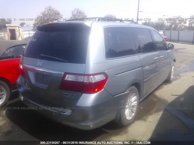 5FNRL388X5B123422 - 2005 HONDA ODYSSEY TOURING BLUE photo 4