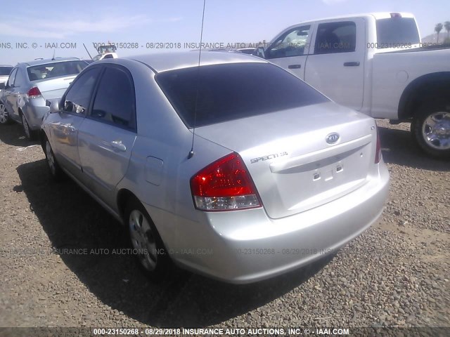 KNAFE121585516065 - 2008 KIA SPECTRA EX/LX/SX SILVER photo 3