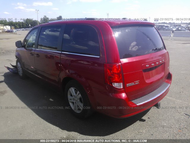 2C4RDGDG6DR571225 - 2013 DODGE GRAND CARAVAN CREW RED photo 3