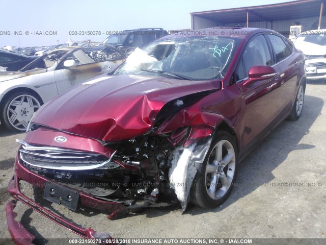 3FA6P0H74FR121894 - 2015 FORD FUSION SE MAROON photo 2