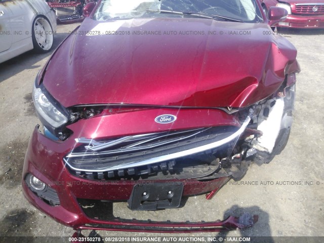 3FA6P0H74FR121894 - 2015 FORD FUSION SE MAROON photo 6