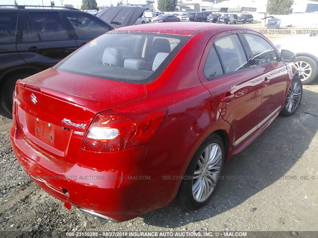 JS2RF9A60B6110209 - 2011 SUZUKI KIZASHI SPORT GTS RED photo 4