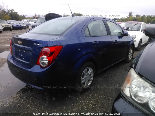 1G1JA5SH5C4208821 - 2012 CHEVROLET SONIC LS BLUE photo 4