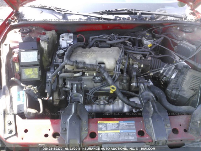 2G1WW12E159259738 - 2005 CHEVROLET MONTE CARLO LS RED photo 10