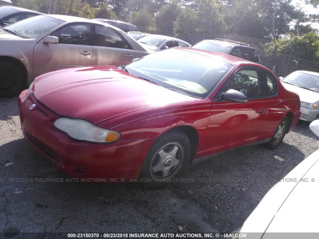 2G1WW12E159259738 - 2005 CHEVROLET MONTE CARLO LS RED photo 2