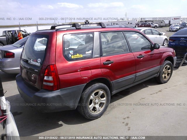 JF1SG636X4G703518 - 2004 SUBARU FORESTER 2.5X RED photo 4