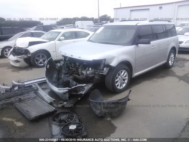 2FMGK5B84FBA10168 - 2015 FORD FLEX SE SILVER photo 2