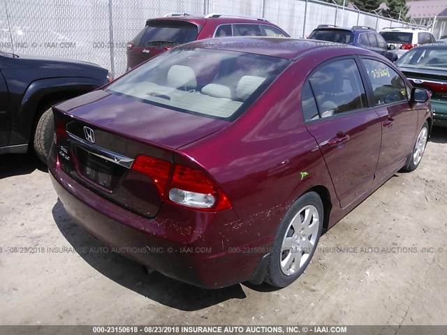 19XFA1F54BE025803 - 2011 HONDA CIVIC LX 红色 照片 4