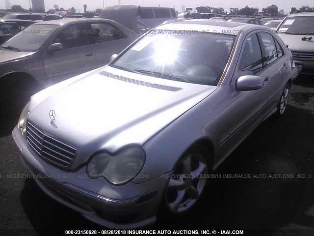 WDBRF40J35A675850 - 2005 MERCEDES-BENZ C 230K SPORT SEDAN GRAY photo 2