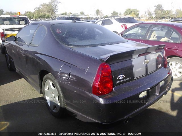 2G1WL16C879190096 - 2007 CHEVROLET MONTE CARLO SS PURPLE photo 3