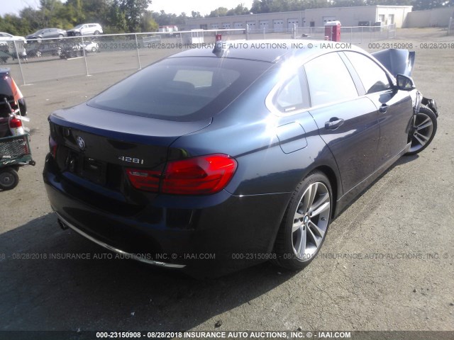 WBA4A9C52GGL89345 - 2016 BMW 428 I/GRAN COUPE/SULEV BLUE photo 4