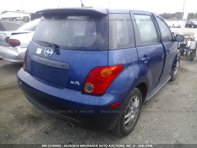 JTKKT624050122943 - 2005 TOYOTA SCION XA BLUE photo 4