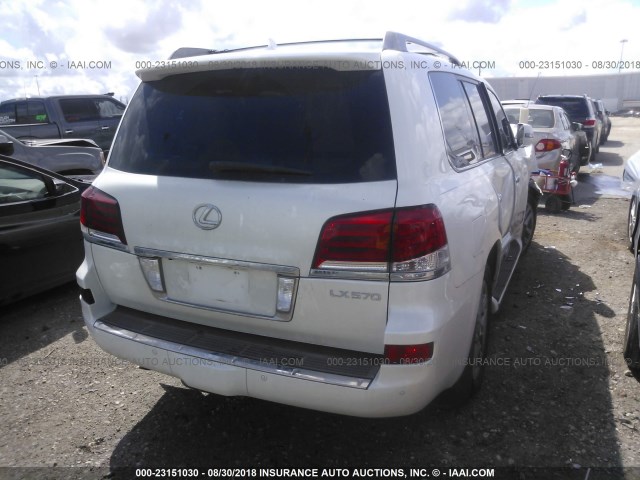 JTJHY7AX8D4119748 - 2013 LEXUS LX 570 WHITE photo 4