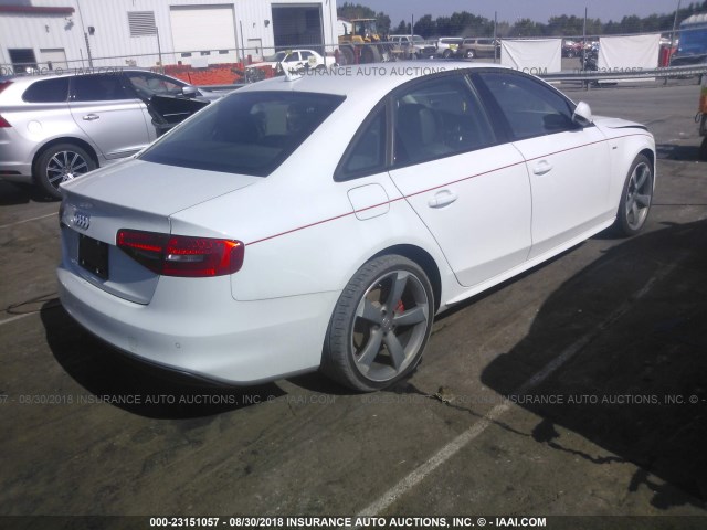 WAUEFAFLXEN007170 - 2014 AUDI A4 PREMIUM PLUS WHITE photo 4