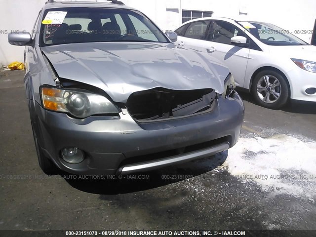 4S4BP86CX54370131 - 2005 SUBARU LEGACY OUTBACK H6 R LL BEAN SILVER photo 6