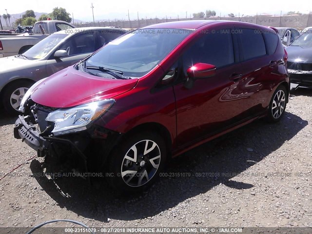 3N1CE2CP8FL399662 - 2015 NISSAN VERSA NOTE S/S PLUS/SV/SL/SR RED photo 2