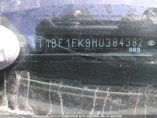 4T1BF1FK9HU384382 - 2017 TOYOTA CAMRY LE/XLE/SE/XSE 白色 照片 9