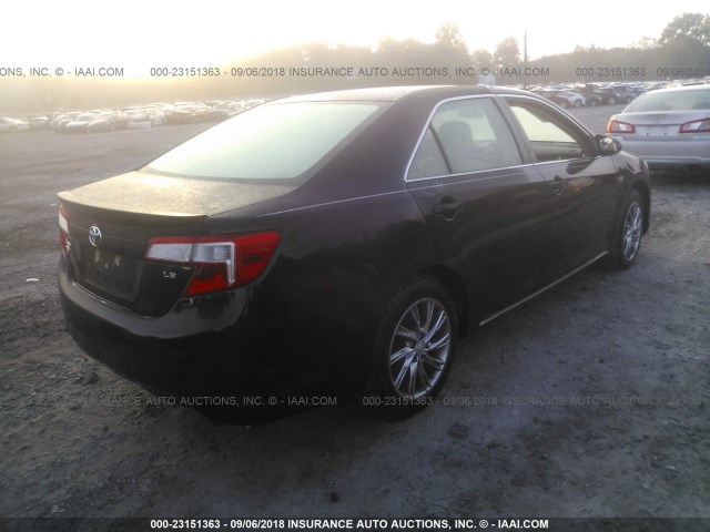 4T4BF1FK1CR172512 - 2012 TOYOTA CAMRY SE/LE/XLE შავი ფოტო 4