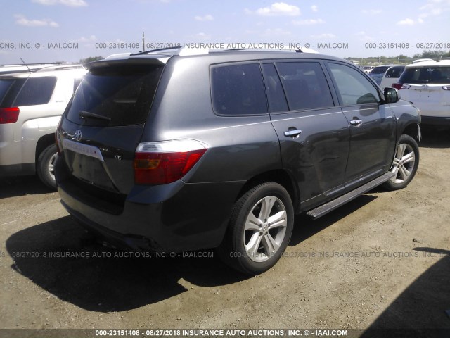 JTEDS42A982050786 - 2008 TOYOTA HIGHLANDER LIMITED GRAY photo 4