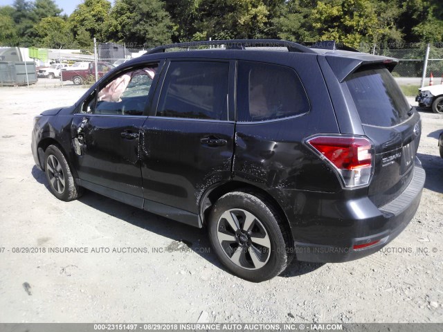 JF2SJARC9HH594398 - 2017 SUBARU FORESTER 2.5I LIMITED GRAY photo 3